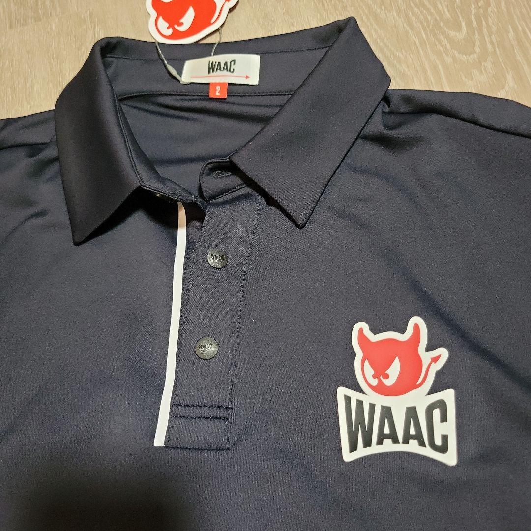 WAAC ネイビー 長袖ポロシャツ