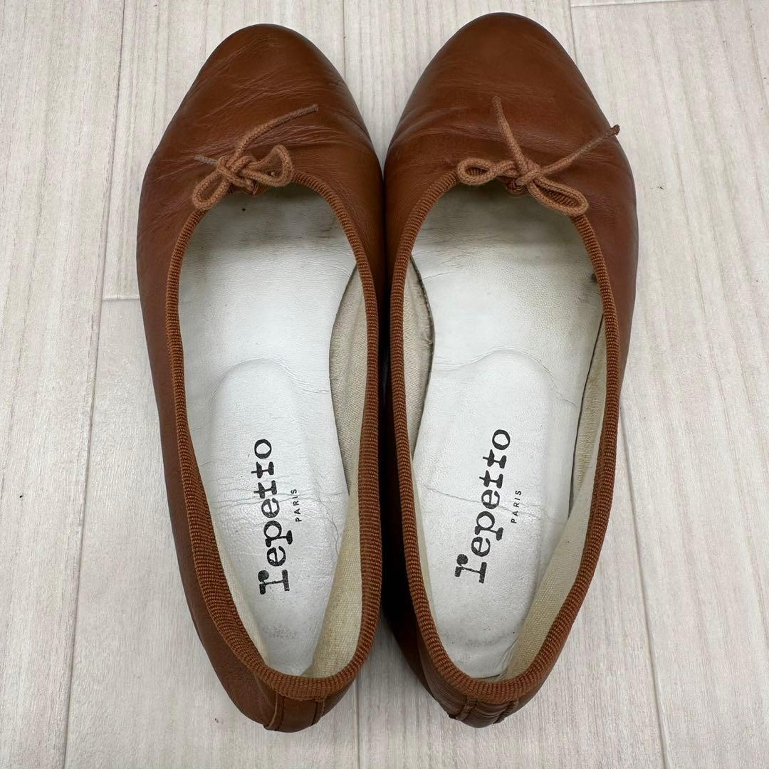 【repetto】 レペット バレエシューズ フラットシューズ レザー ブラウン