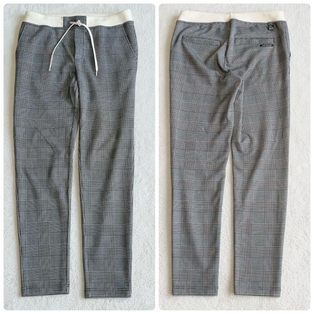 極美品　ジャックバニー　グレンチェック　千鳥格子　ジョガーパンツ　ストレッチ