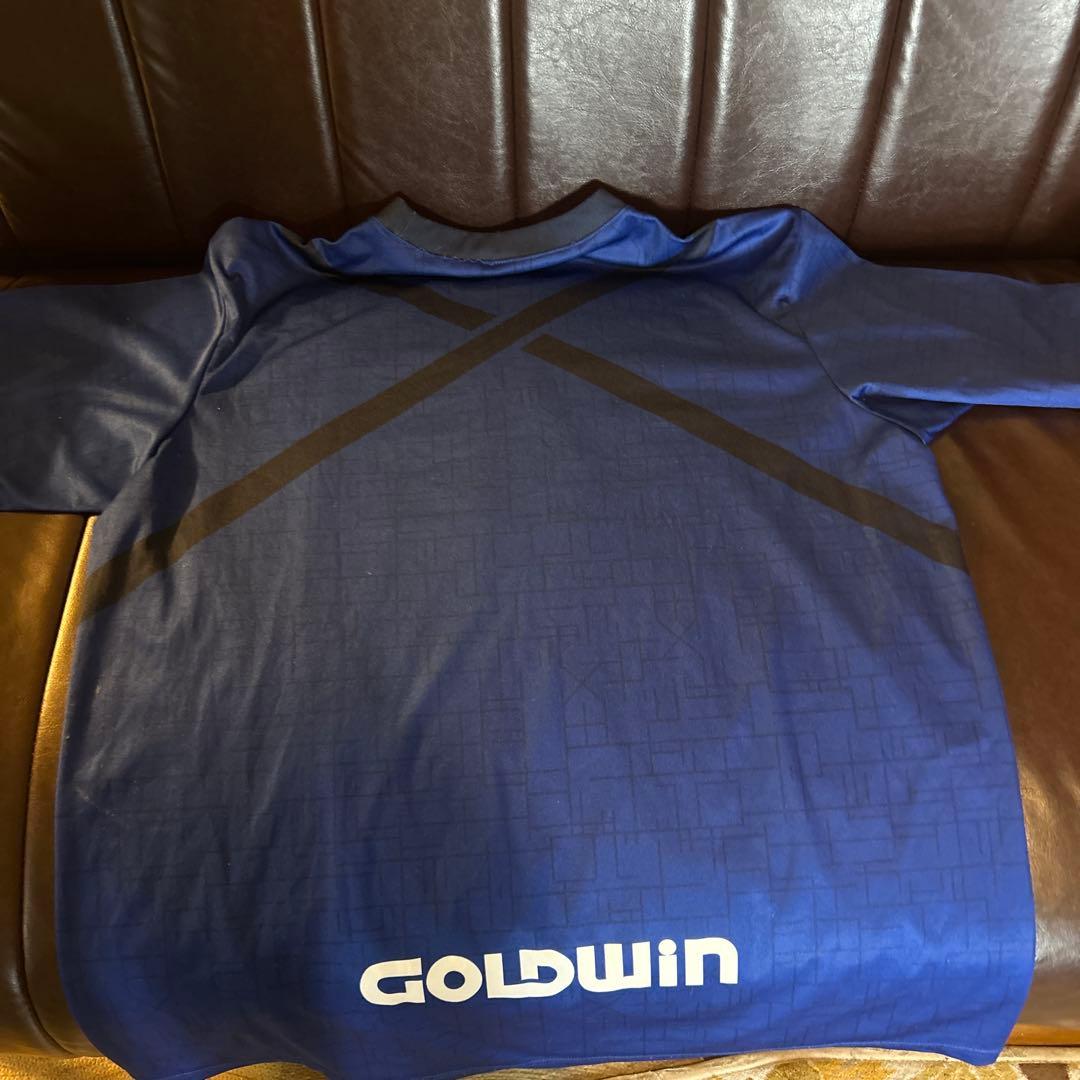 【pixie】GOLDWIN 青色 長袖シャツ　サッカー