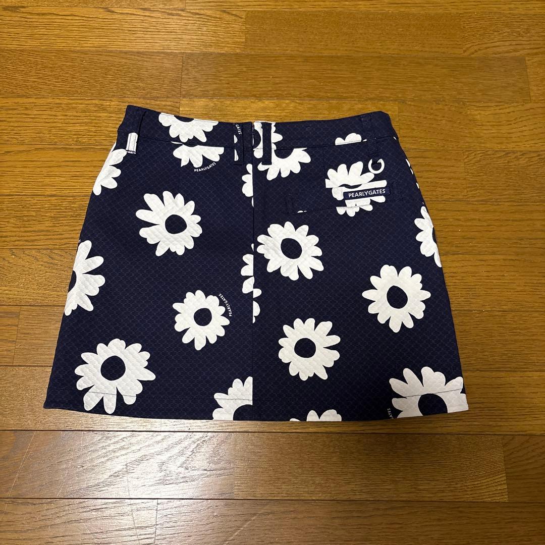 PEARLY GATES 花柄スカート ネイビー サイズ1