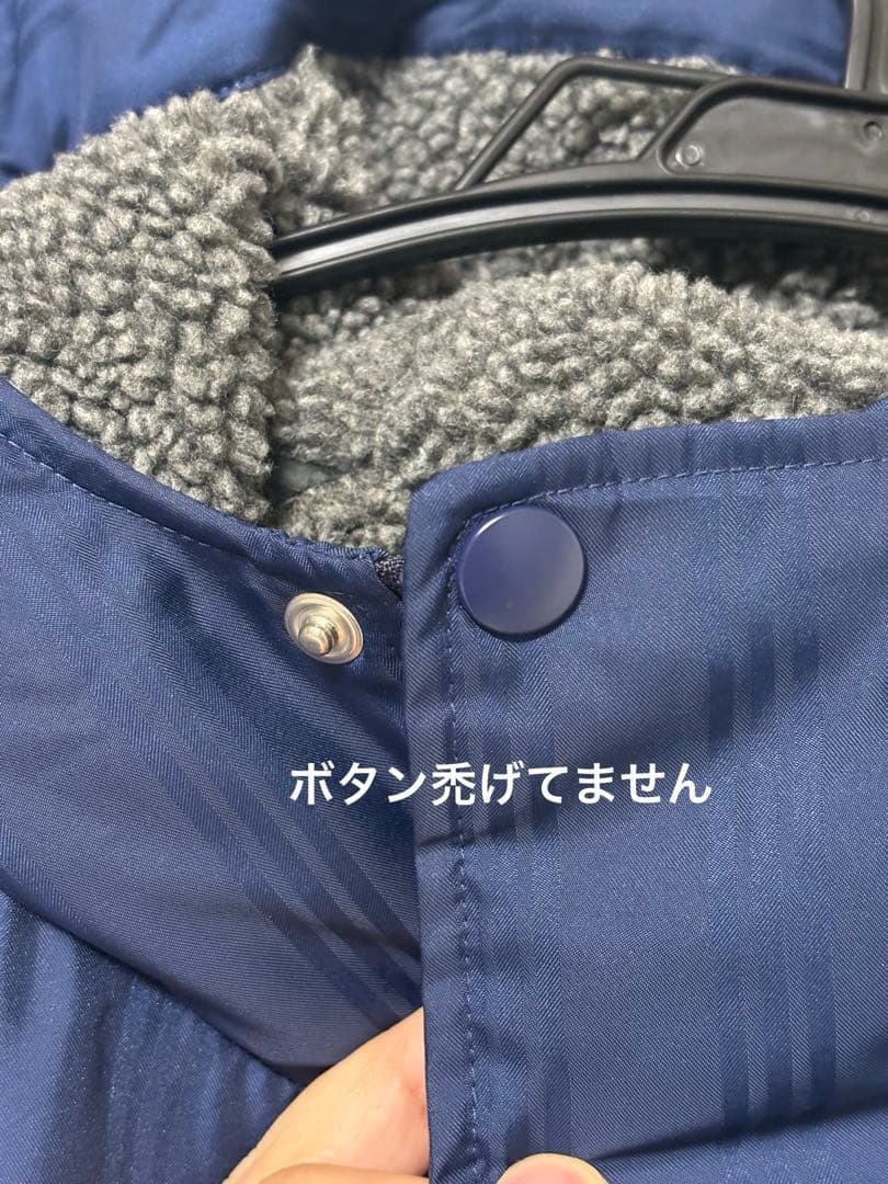 adidas アディダス 裏ボア ベンチコート ロング ネイビー L