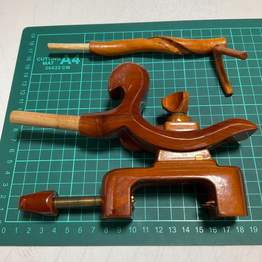 ヘラブナ、天然木万力、らっきょう竹（竿掛け、針外し）【リメイク品】