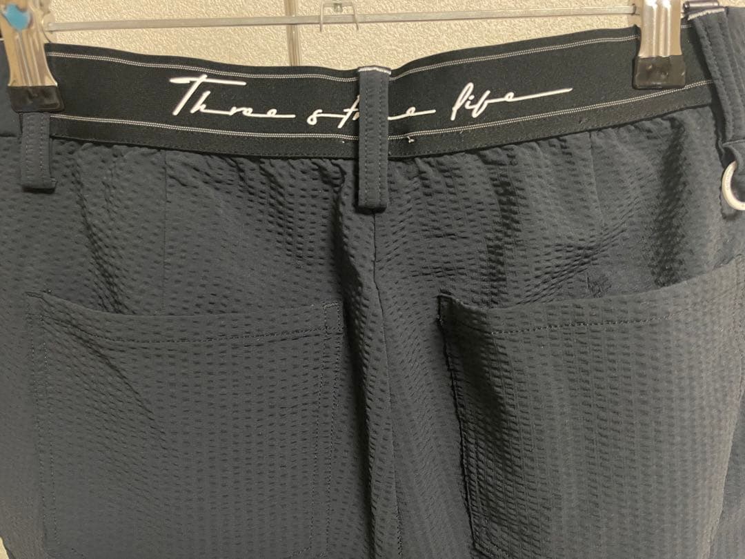 【美品】　アディダス　ゴルフ　パンツ　レディース　シアサッカー　黒