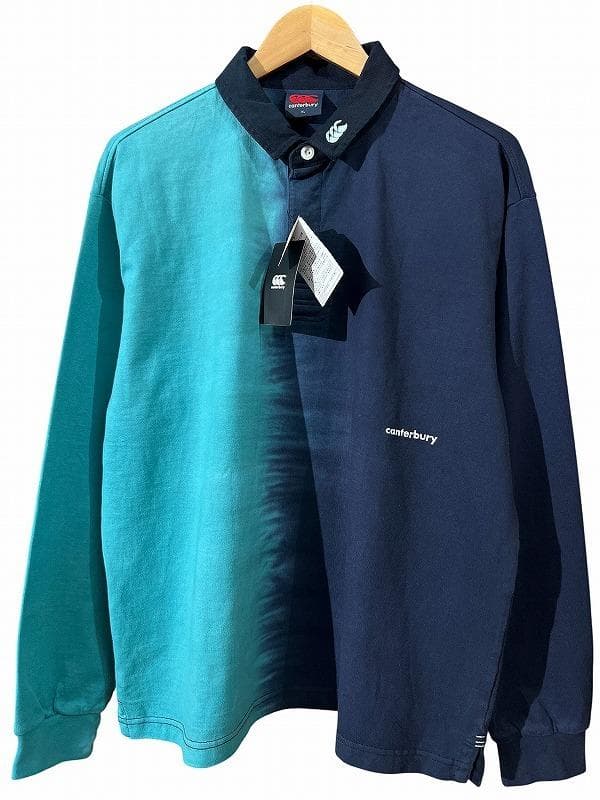 希少 XL 新品 カンタベリー 天竺 ラガー シャツ 長袖 ポロシャツ ジェイド