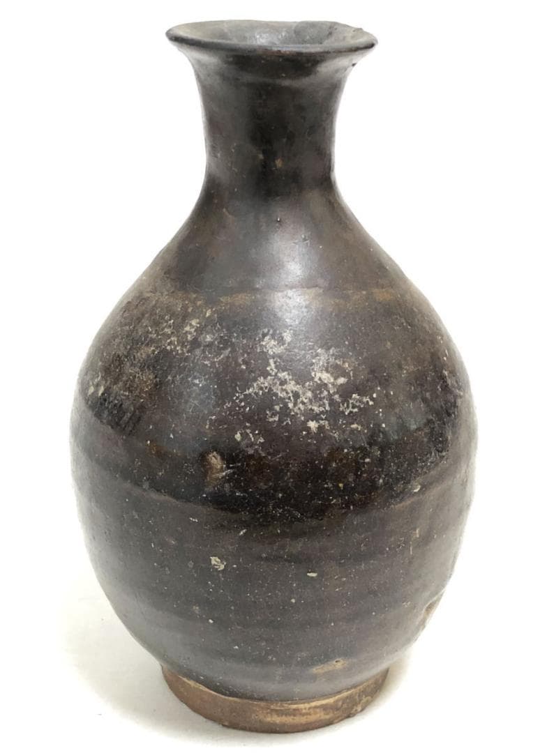 古唐津 鉄釉瓶 徳利 一輪挿し 花生け 花瓶 骨董 古美術 茶道WWTT036