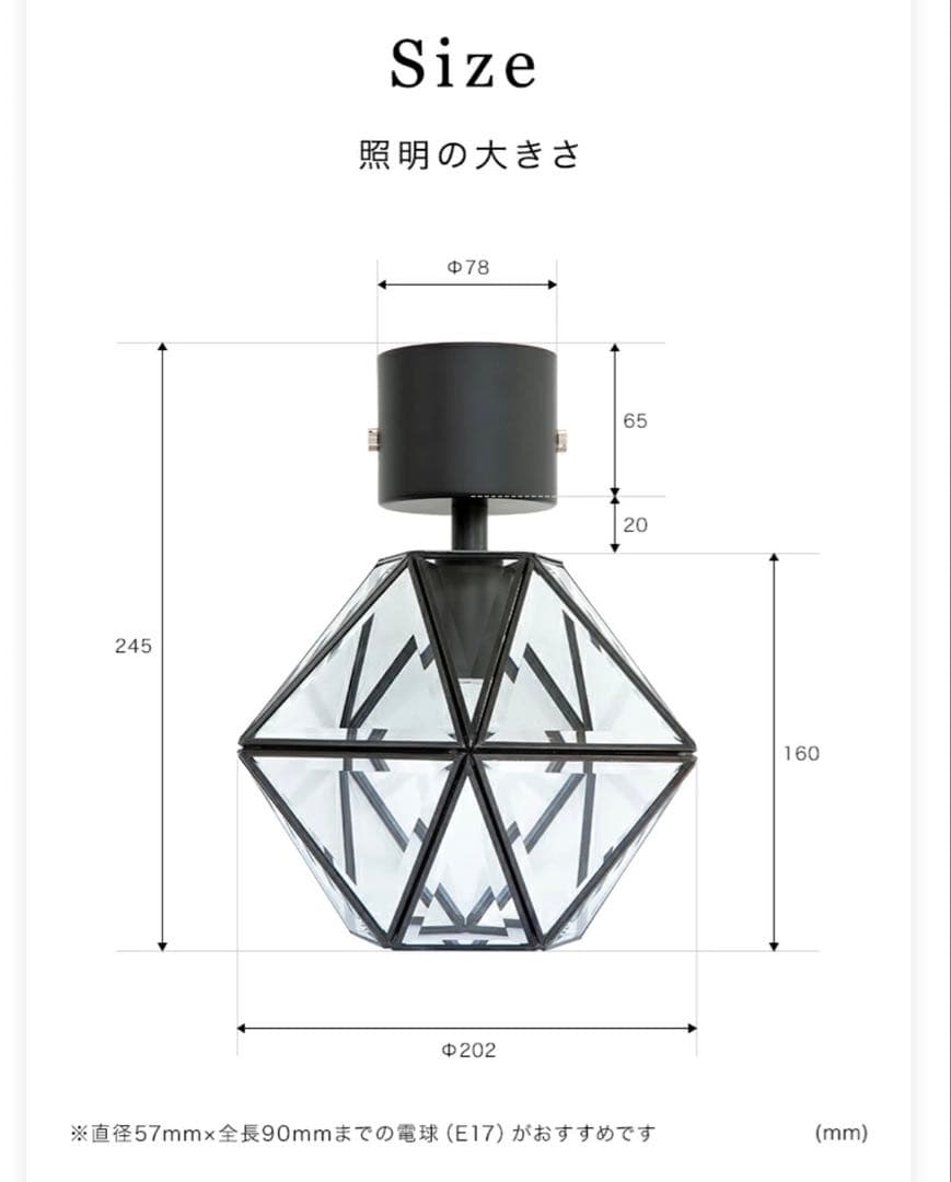 BeauBelle Ceiling Light Leiva ブラック