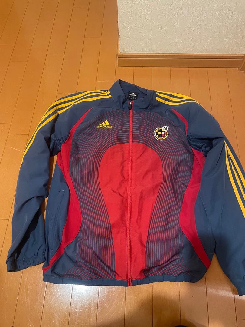 adidas サッカー ジャケット 赤/青