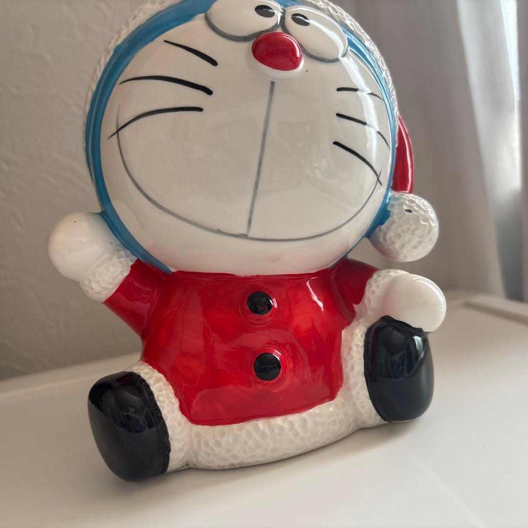 ドラえもん　サンタクロース　レトロ　陶器　貯金箱