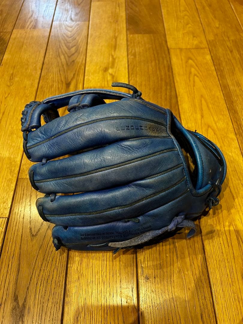 MIZUNO 青色 野球軟式グローブ