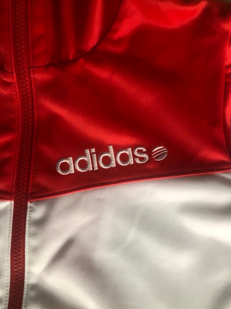adidas ジャージ上下セット オレンジ　白　Mジャケット　Sパンツ