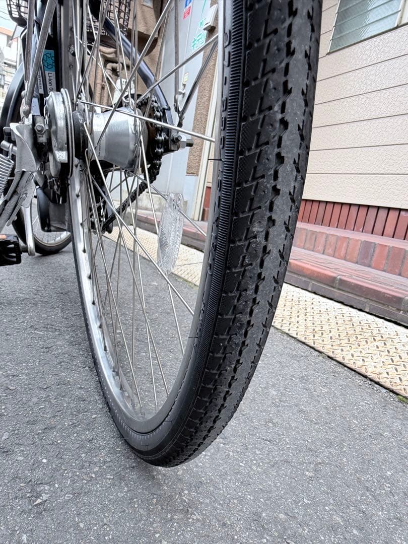 大阪府　ヤマハ　電動アシスト自転車 ネイビー 前バスケット付き