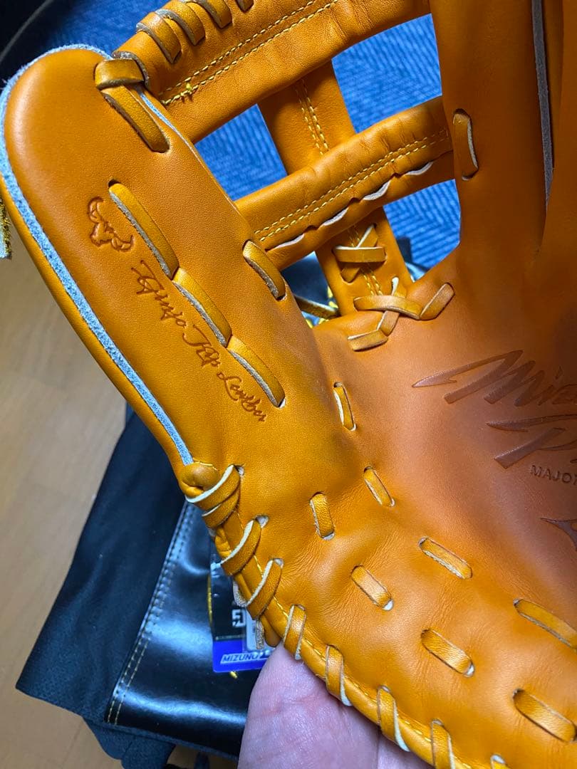 ミズノプロ　硬式　内野手用　グラブ　オレンジ　ギンジョウキップレザー　5DNA