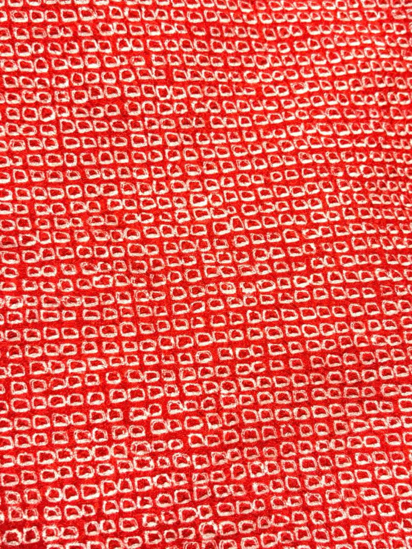 七五三　正絹　3歳　絞り　総絞り　被布　刺繍　一つ身　フルセット　赤　桜　百貨店