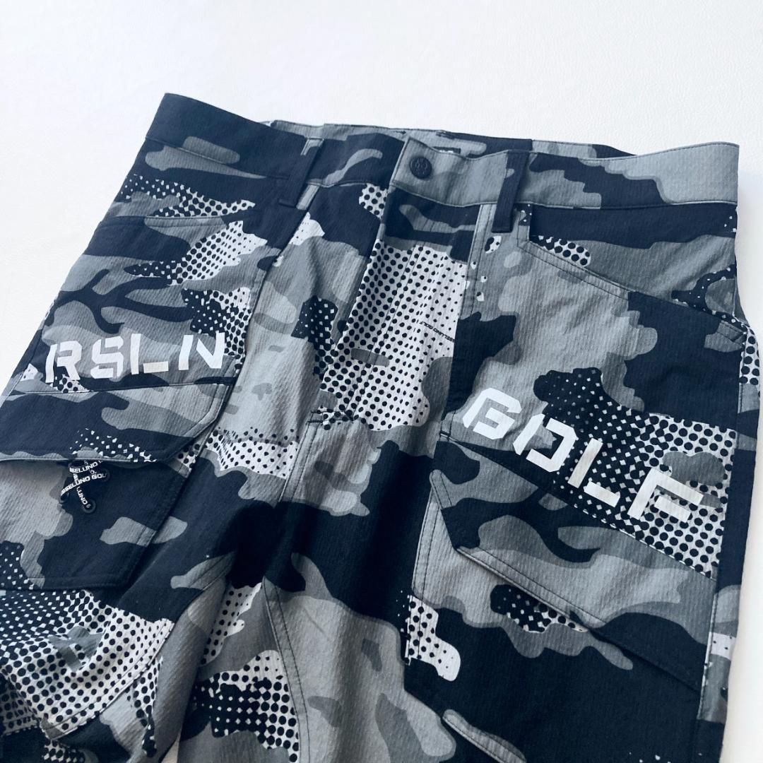 【極美品／ビッグサイズ】ラッセルノ ゴルフ カモ柄パンツ ストレッチ ロゴ 近年