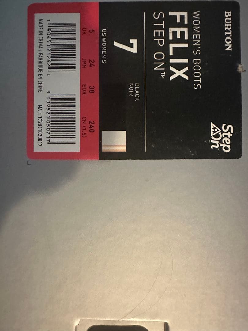 BURTON FELIX STEP ON 新品同様　US7