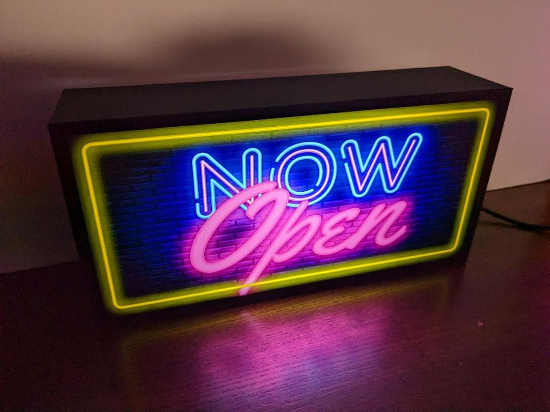OPEN NOW オープン 営業中 看板 置物 アメリカン雑貨 ライトBOX