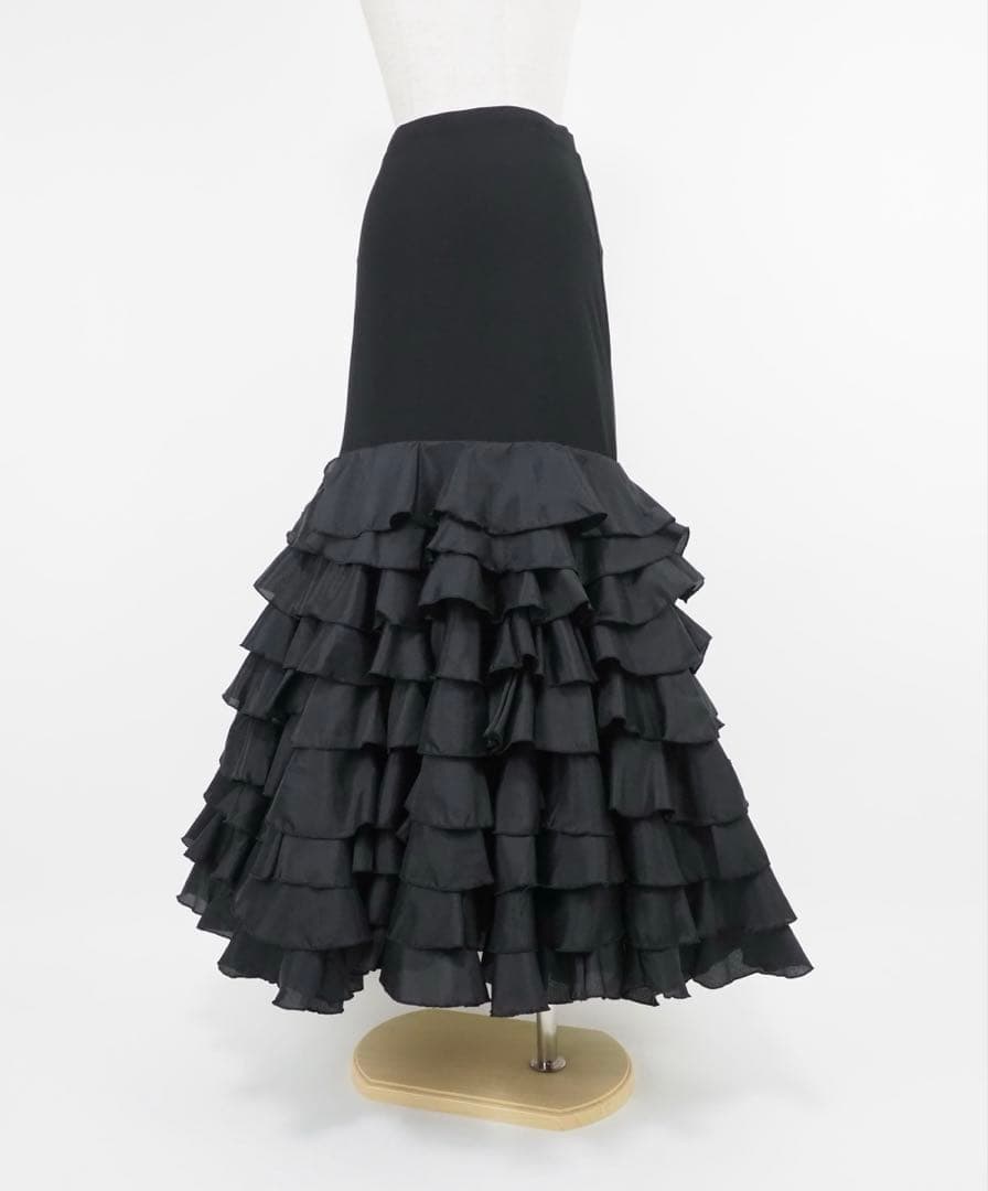 フラメンコ　ファルダ　新品　フラメンコ衣装　レッスンファルダ　黒　Leirena