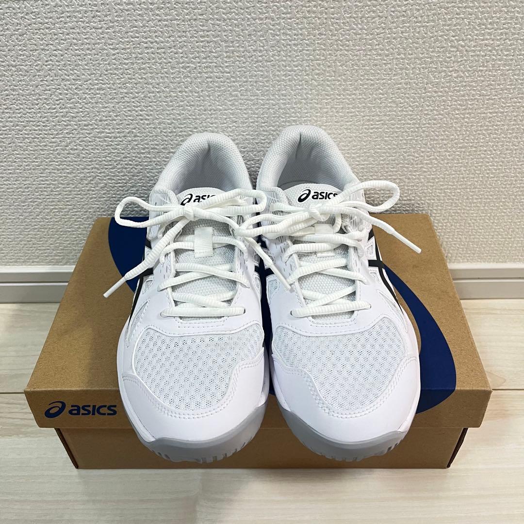 asics アシックス アップコート 6 GS ホワイト ブラック 25.0㎝