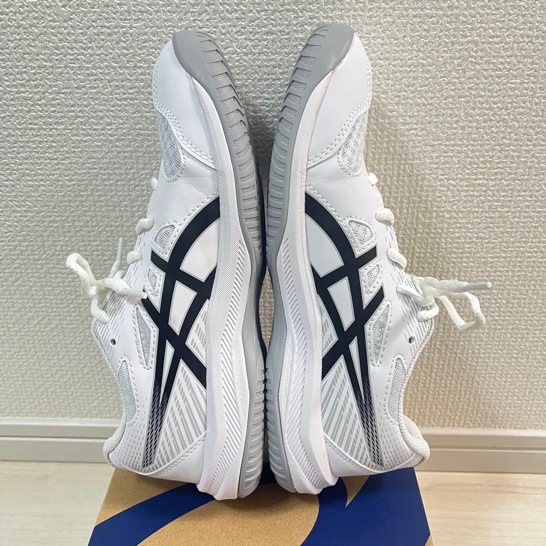 asics アシックス アップコート 6 GS ホワイト ブラック 25.0㎝