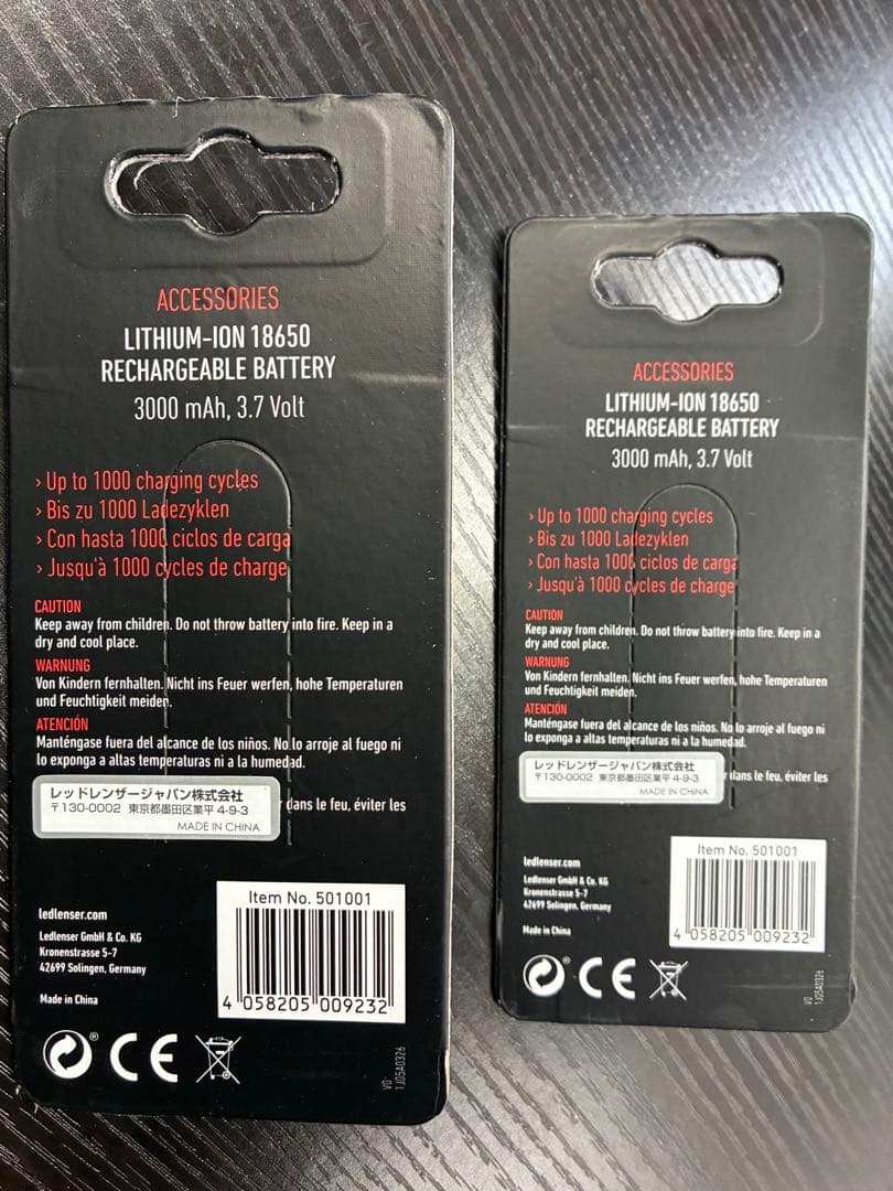 LEDLENSER リチウムイオン 18650A 充電池 3000mAh
