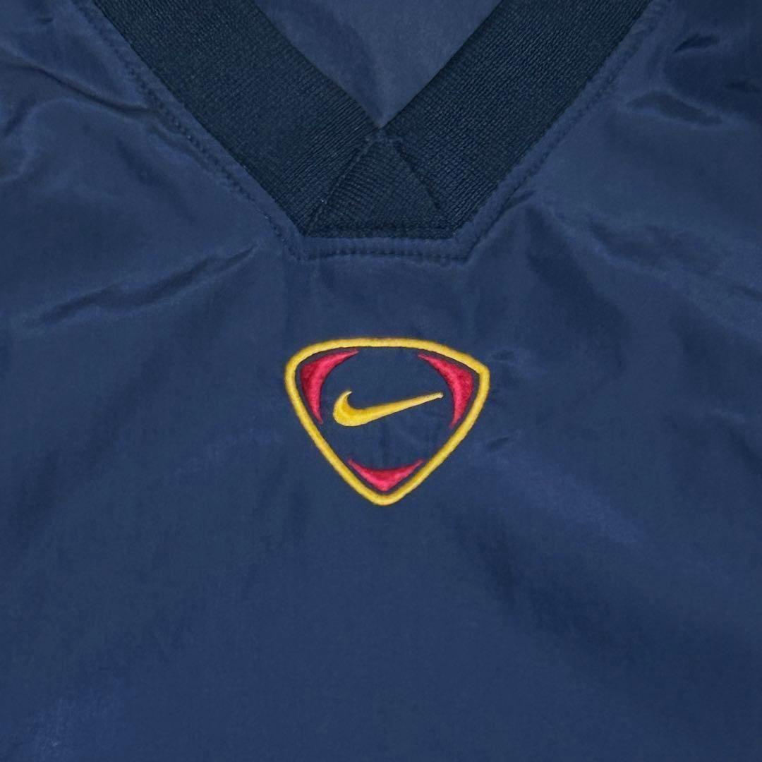 00s ナイキ ピステ L 紺 赤 刺繍ロゴ Y2K スポーツMIX