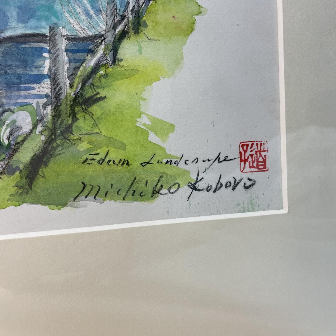 絵画 風景 景色 ヨット 船 みちこ 川 横58cm×縦46cm
