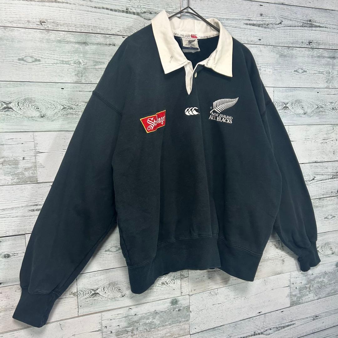 CANTERBURY ALL BLACKS ラガーシャツ Mサイズ 背面刺繍入り