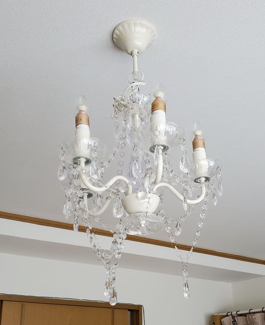 5灯シャンデリア 　エア・リゾーム 　LED電球付き　取付簡単 　天井照明