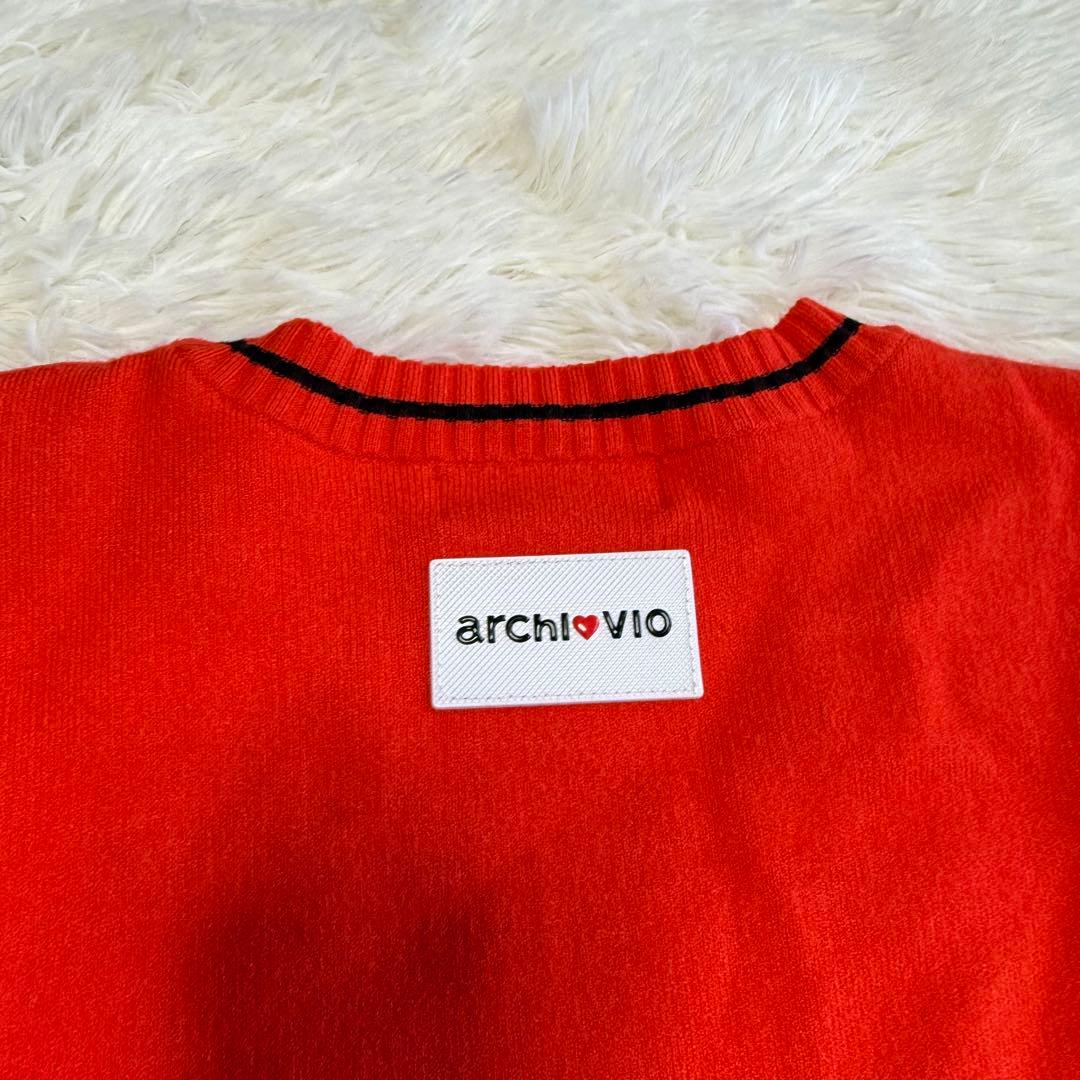 【アルチビオ】美品 ニットセーター オレンジ ロゴ 36サイズ S レディース