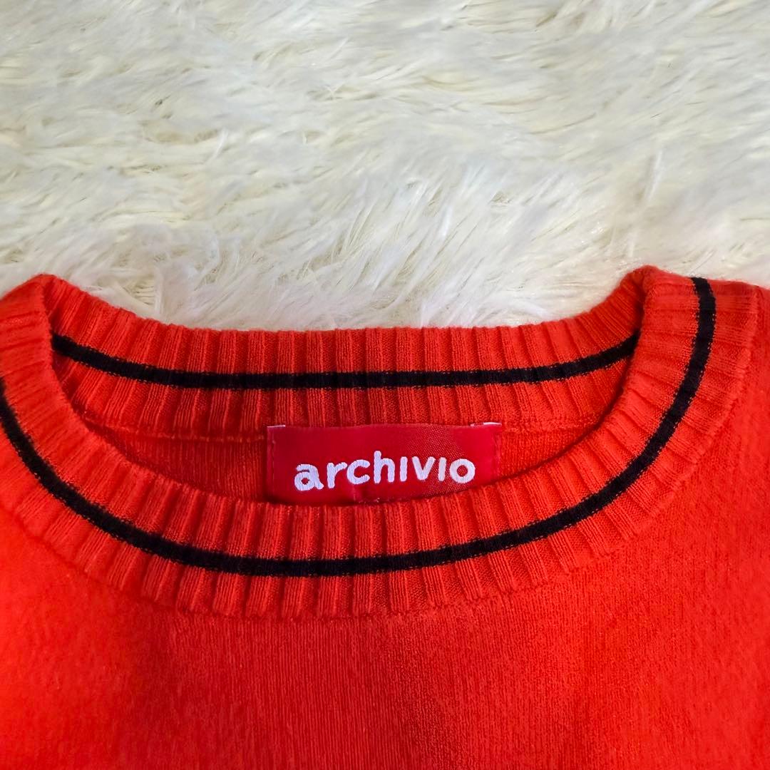 【アルチビオ】美品 ニットセーター オレンジ ロゴ 36サイズ S レディース