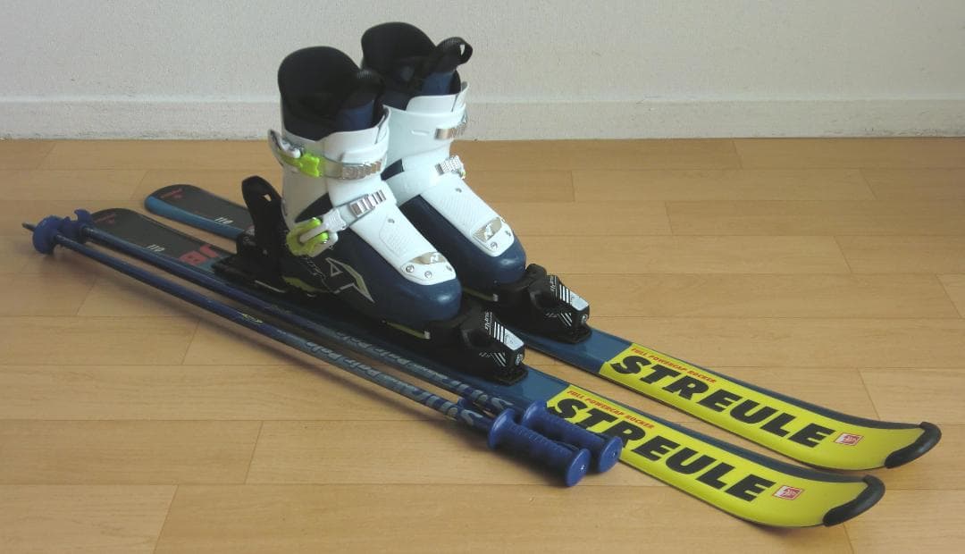 ■■最終特価■送料無料■STREULE■子供用スキーセット■板110靴21.5■