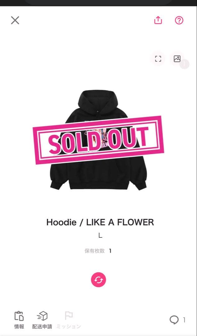 LANAパーカー L LIKE A FLOWER
