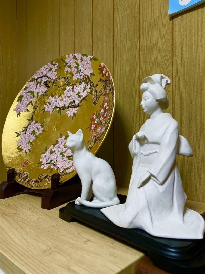 有田焼 金襴手 桜 大皿 琥山窯 小野達郎作 39.7cm