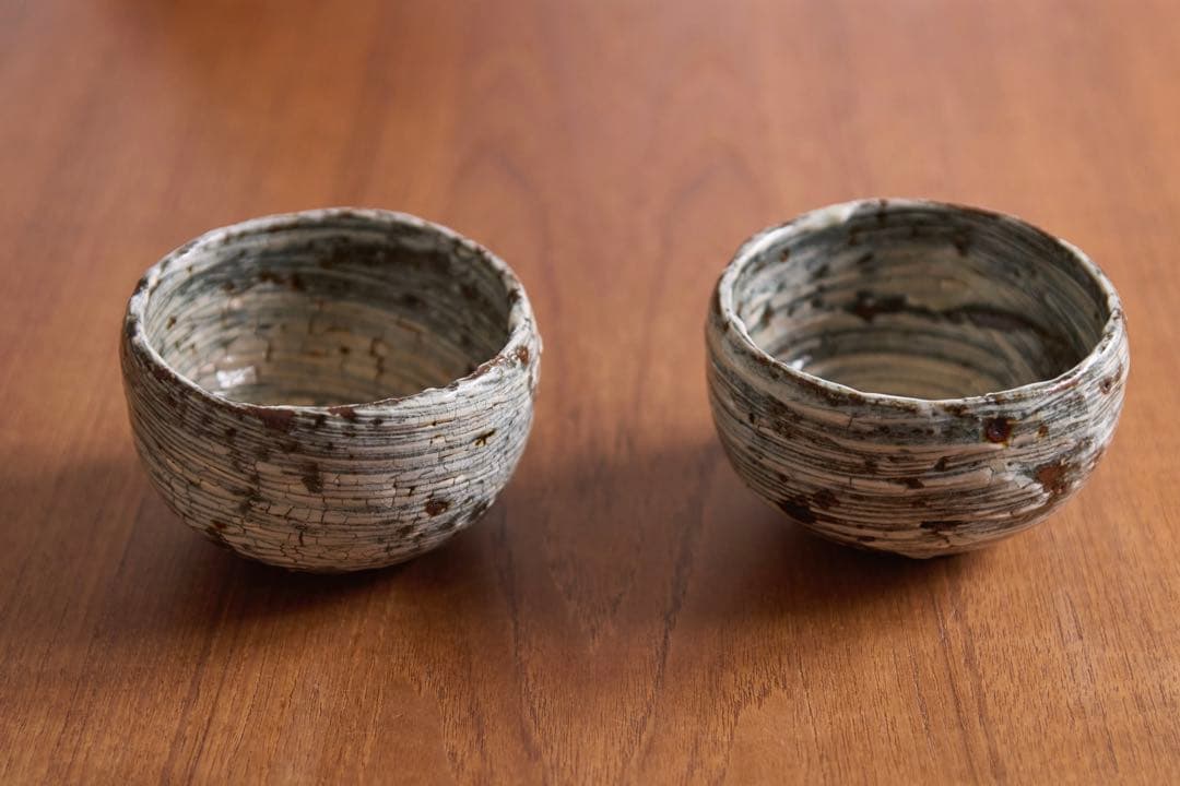 中川自然坊　刷毛目　湯飲み 2個セット