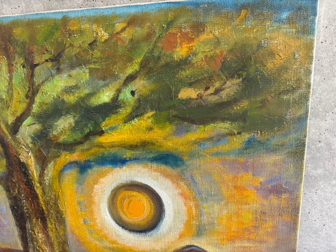 竹中三郎　油絵「大樹の下にて」
