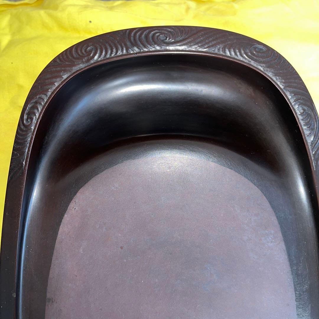⭕️希少　紅渓石硯　大型　名工　相馬羊堂　美品　3.7kg超　大判側ツルツル