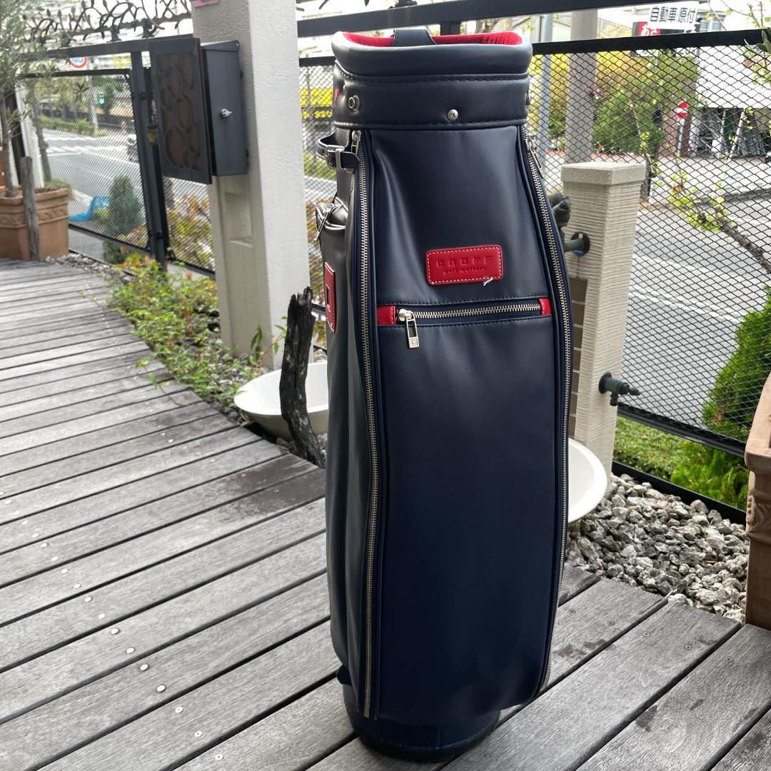 中古品オノフ レボレザー フェイクレザー キャディバッグ OB1020 ネイビー