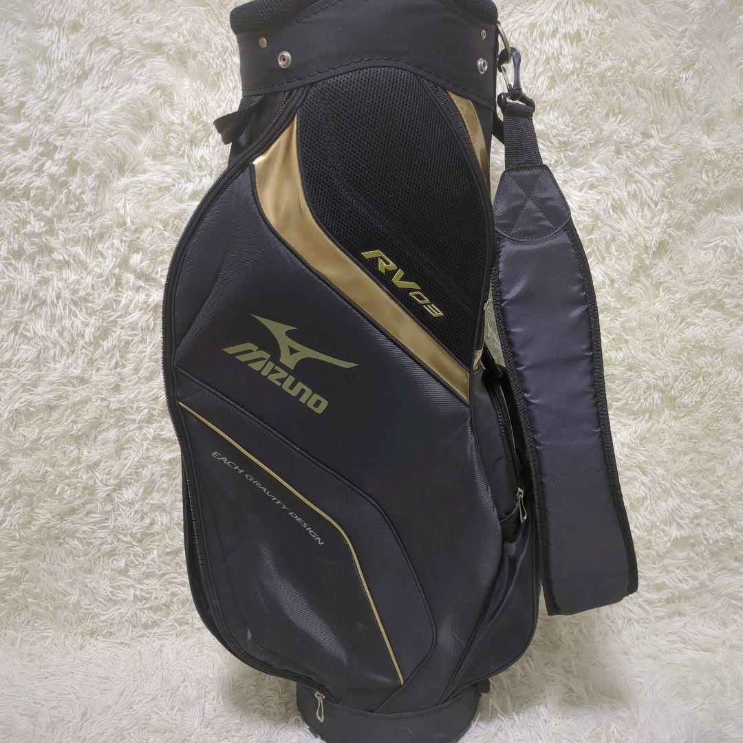 Mizuno RV03ゴルフバッグ 黒/金 初心者用 大容量