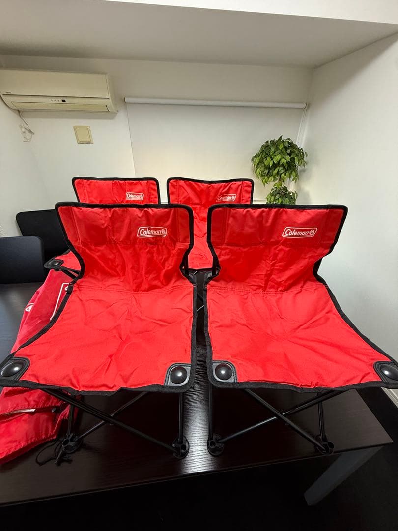 Coleman アウトドアチェア 4脚セット レッド
