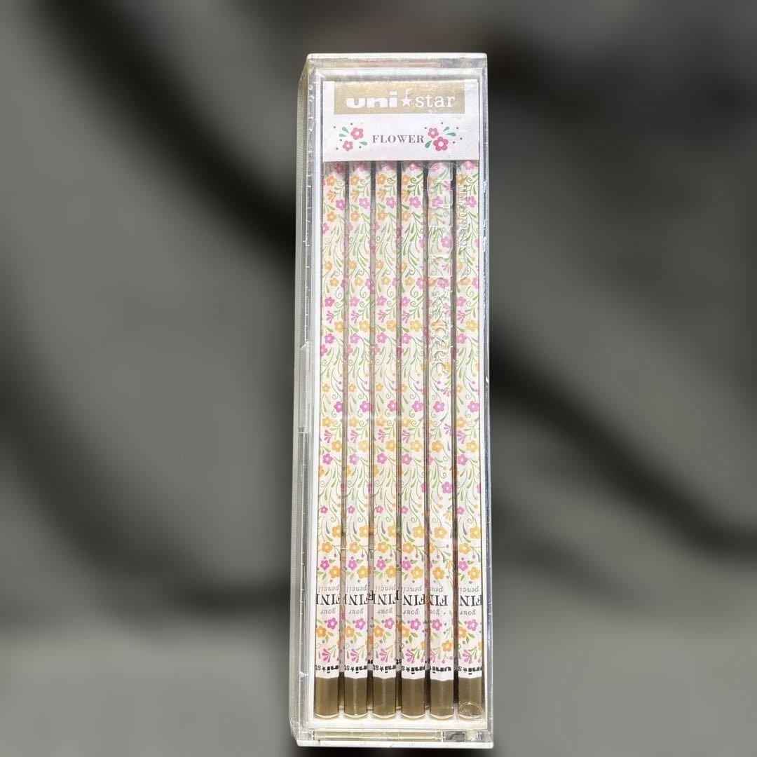 廃盤希少レア三菱鉛筆　ユニスター　昭和レトロ鉛筆　HB フラワー