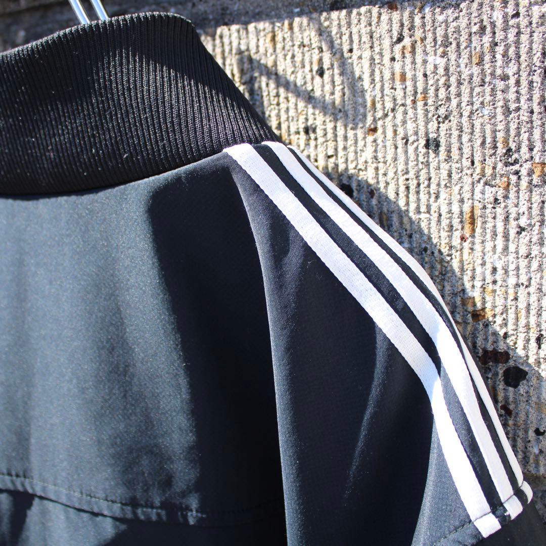 00's adidas ロゴ刺繍3ライン 半袖ハーフジップ 古着 プルジャケット