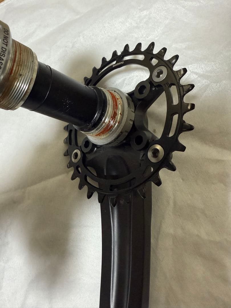 Shimano クランクセット シングルギア 黒