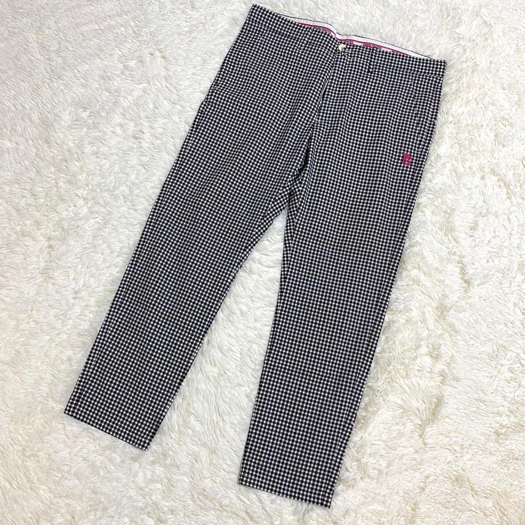 パーリーゲイツ　ギンガムチェックパンツ　刺繍ロゴ　ゴルフ　ストレッチ　XL　6