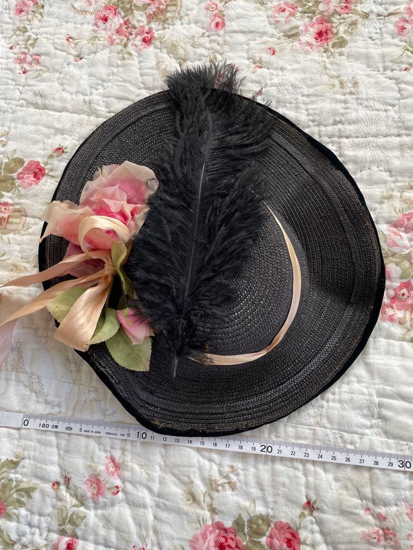 ˚✧₊⁎断捨離SALE品⁎⁺˳✧༚ ♡ フランスアンティーク ハット♡ 布花