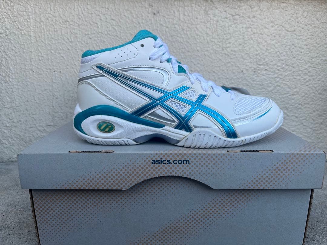 【新品】ASICS LADY GELFLASH4 22.5cm ホワイト/アクア