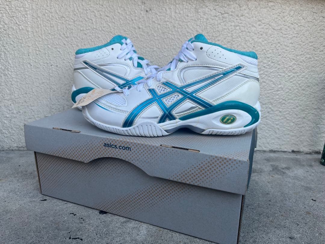 【新品】ASICS LADY GELFLASH4 22.5cm ホワイト/アクア