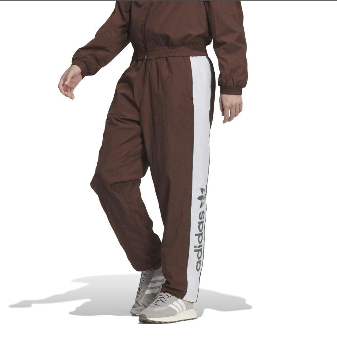 ABC限定　美品 アディダス オリジナルス トラックパンツ XL 茶 白 ロゴ