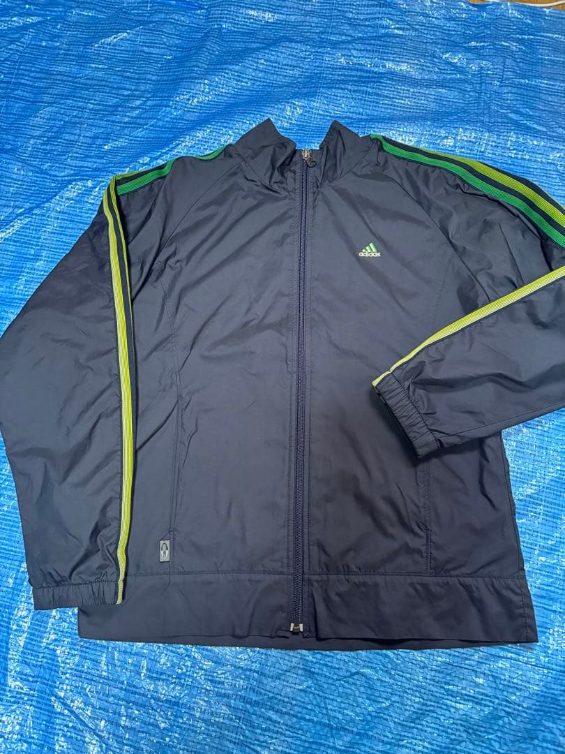adidas ジャージ上下セットレディース Lサイズ ダークブルー/グリーン