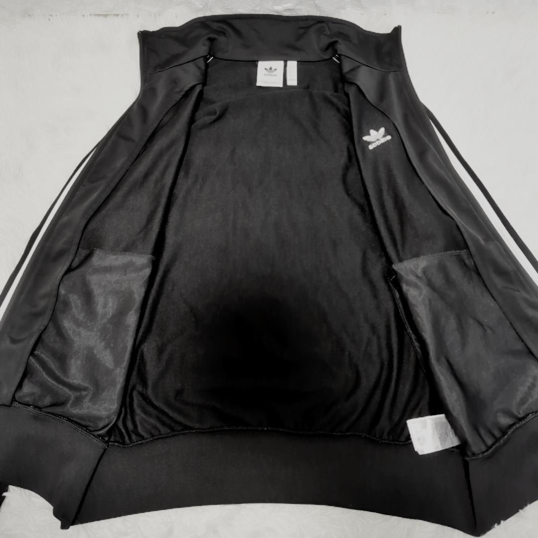 【美品】adidas トラックジャケット ジャージ 黒✕白 XL